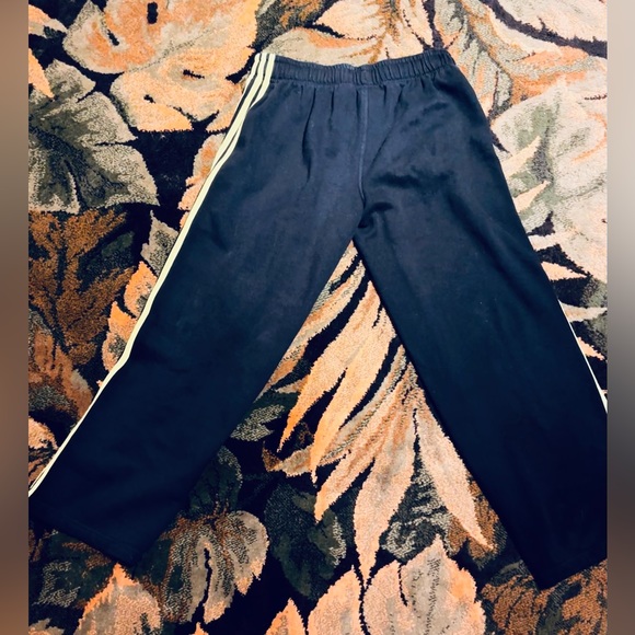 Teen boy adidas casual sweat pants black with lime green stripes size 10/12 - Picture 4 of 4